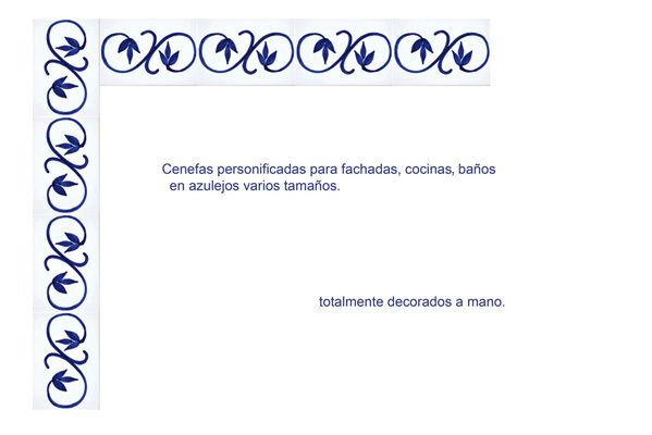 Azulejos de ceramica con cenefas pintadas a mano